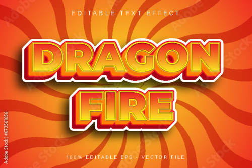 Dragon Fire Editable Text Effect Cartoon Style