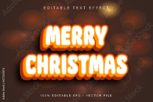 Merry Christmas Editable Text Effect Cartoon Style