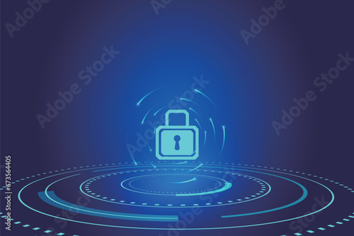 Network security and privacy concept lock icon