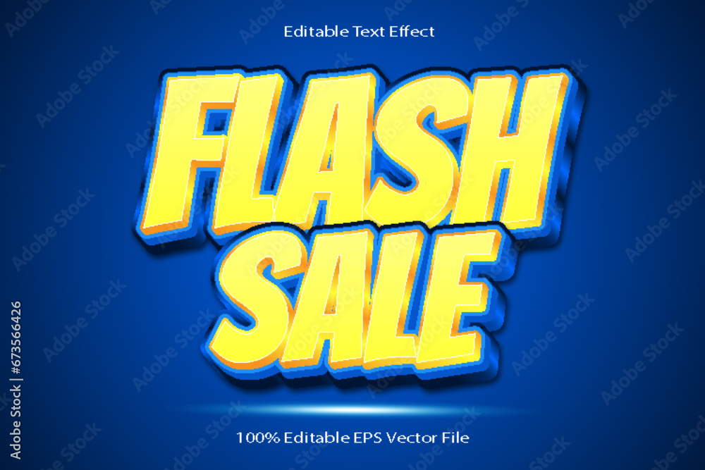 Flash Sale Editable Text Effect Emboss Cartoon Gradient Style