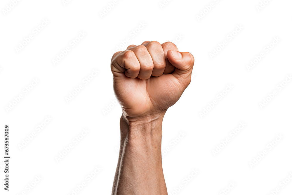 Male clenched fist, on white background Male clenched fist, on white background