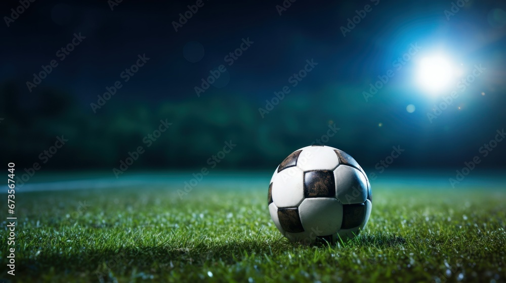 soccer ball in football ground