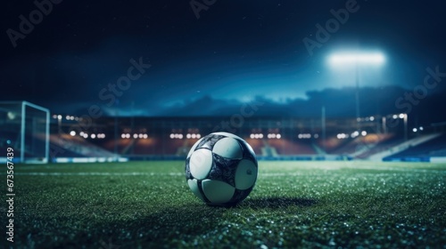 soccer ball in football ground photo