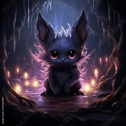 Illustration d'une mignonne kawai créature de fantasy