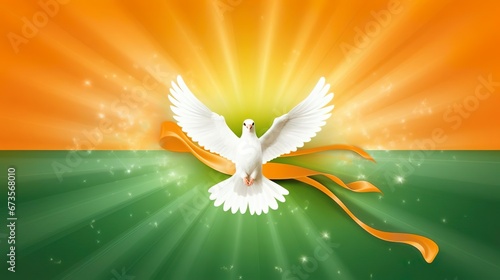A festive deep saffron white and green as india flag background