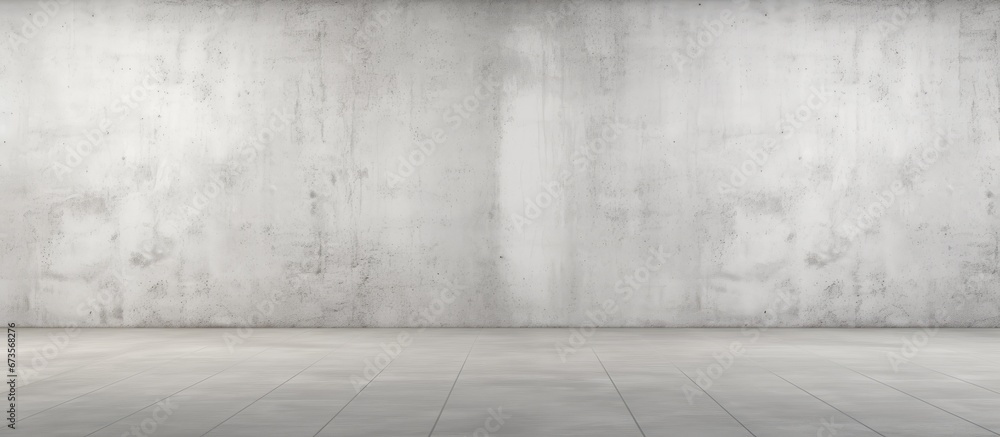 The background consists of a rough abstract concrete floor and a white wall with a unique empty pattern on a panel The background consists of a rough abstract concrete floor and a white wall with a unique empty pattern on a panel