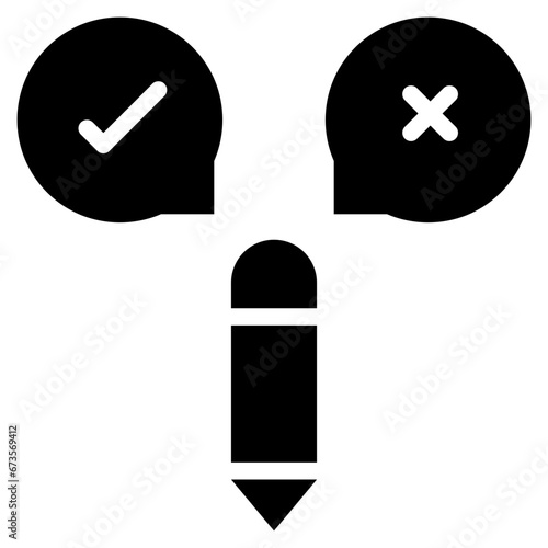 true false choice check pencil edit work solid glyph