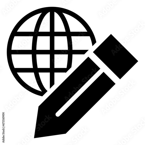 working edit online global pencil solid glyph