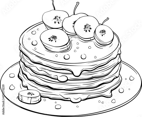 outline illustration of pancake 