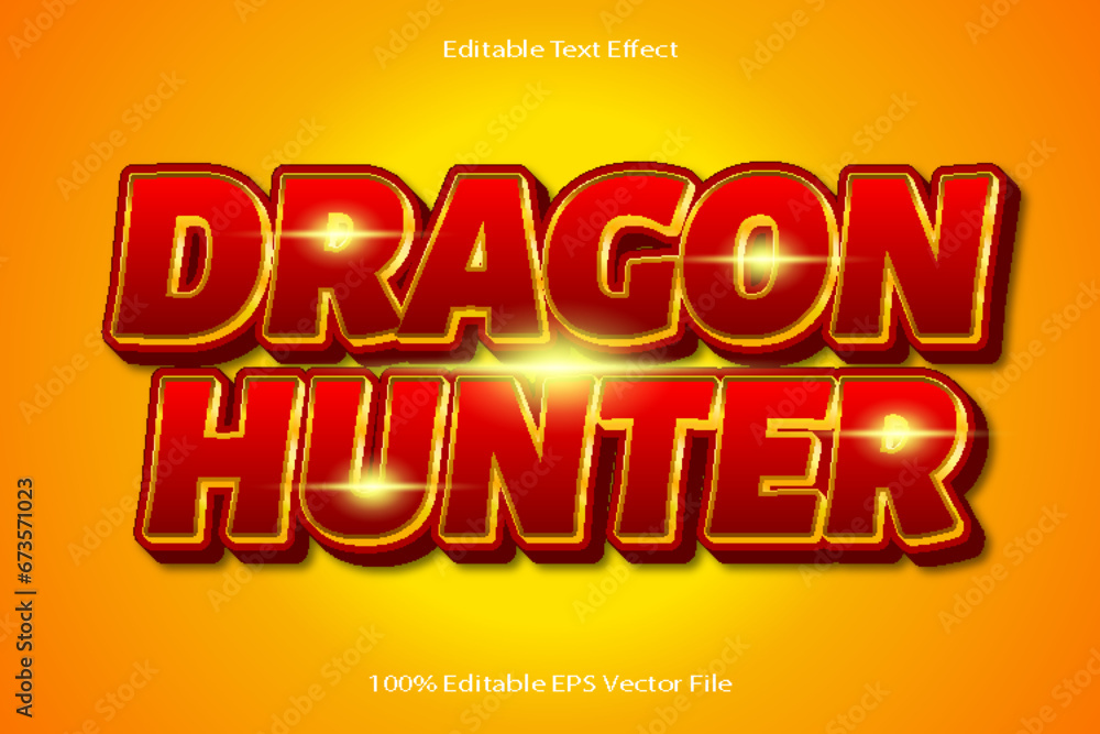 Dragon Hunter Editable Text Effect Emboss Cartoon Gradient Style Dragon Hunter Editable Text Effect Emboss Cartoon Gradient Style