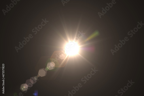 lens flare effects on black background photo