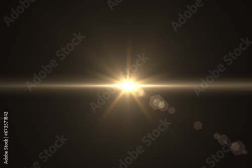 Sun flare on the black background photo