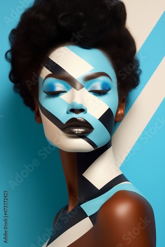 portrait of a woman with painted face