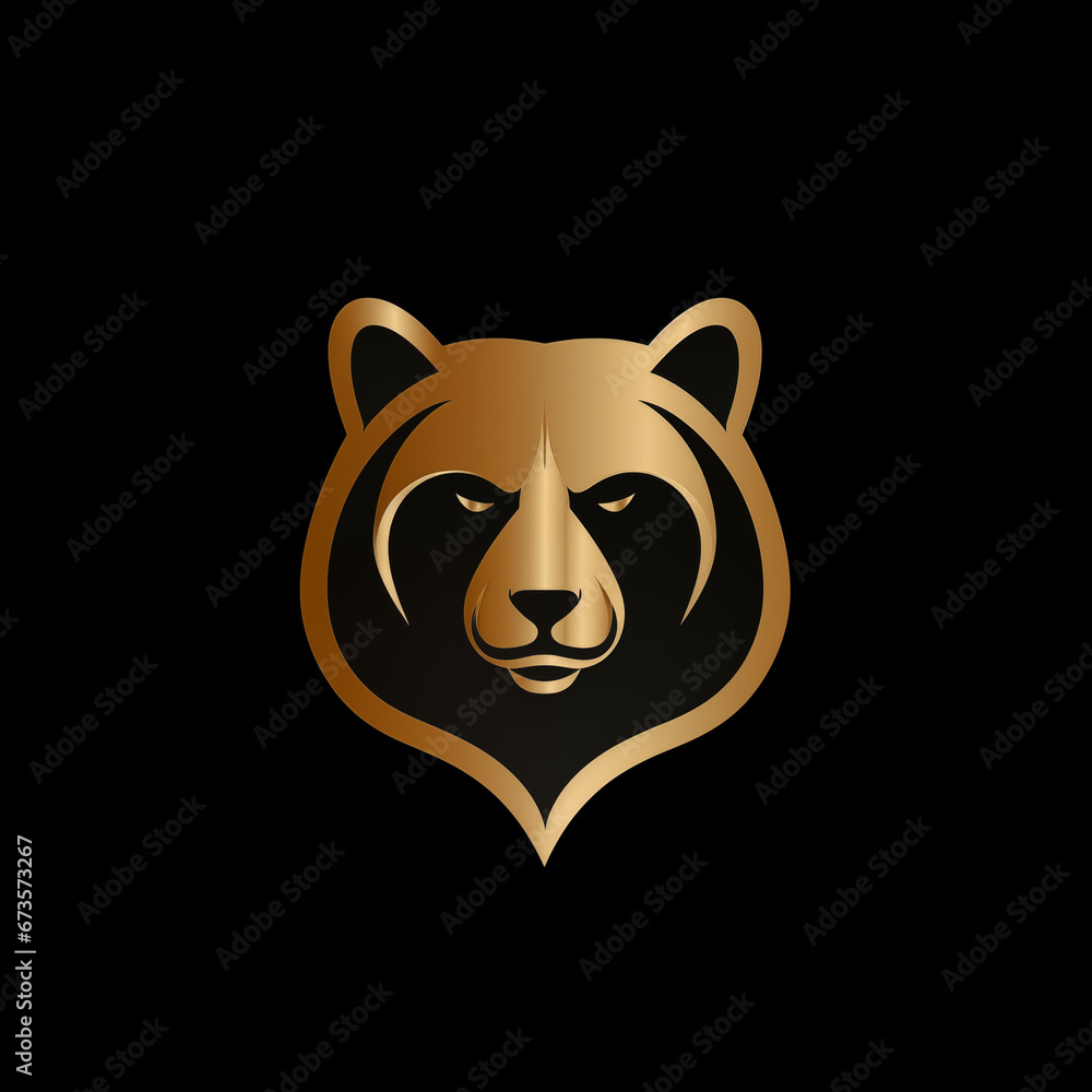 bear head logo.Generative AI bear head logo.Generative AI