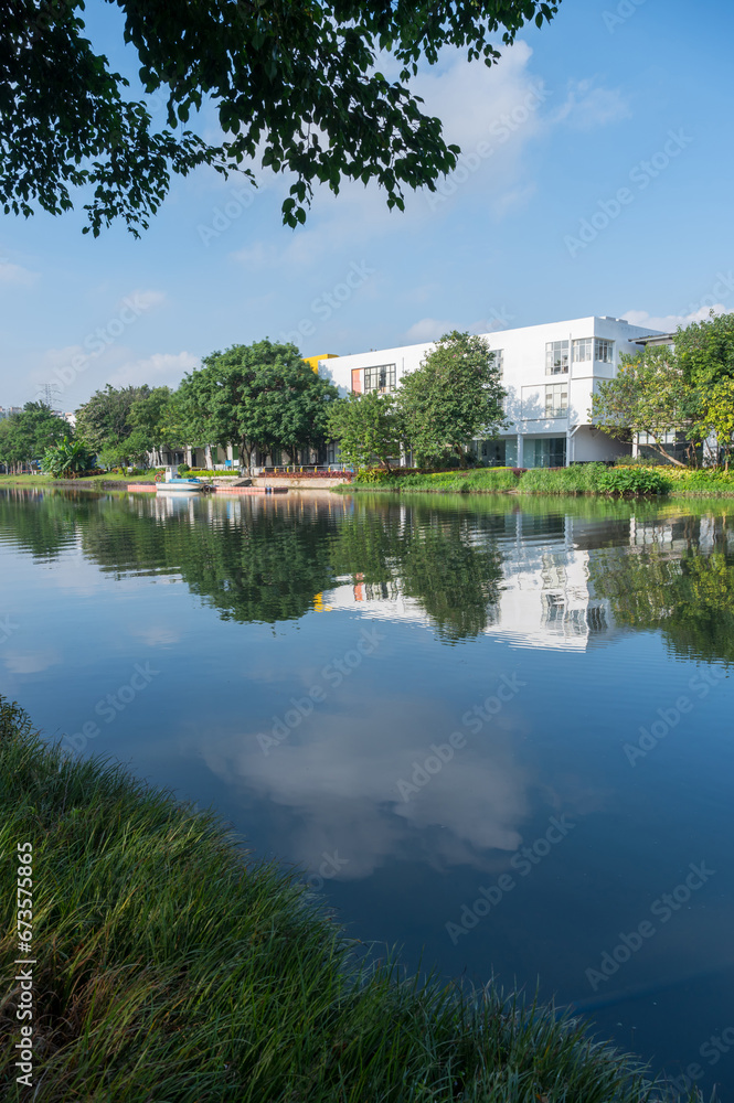 River view and reflection in the water River view and reflection in the water