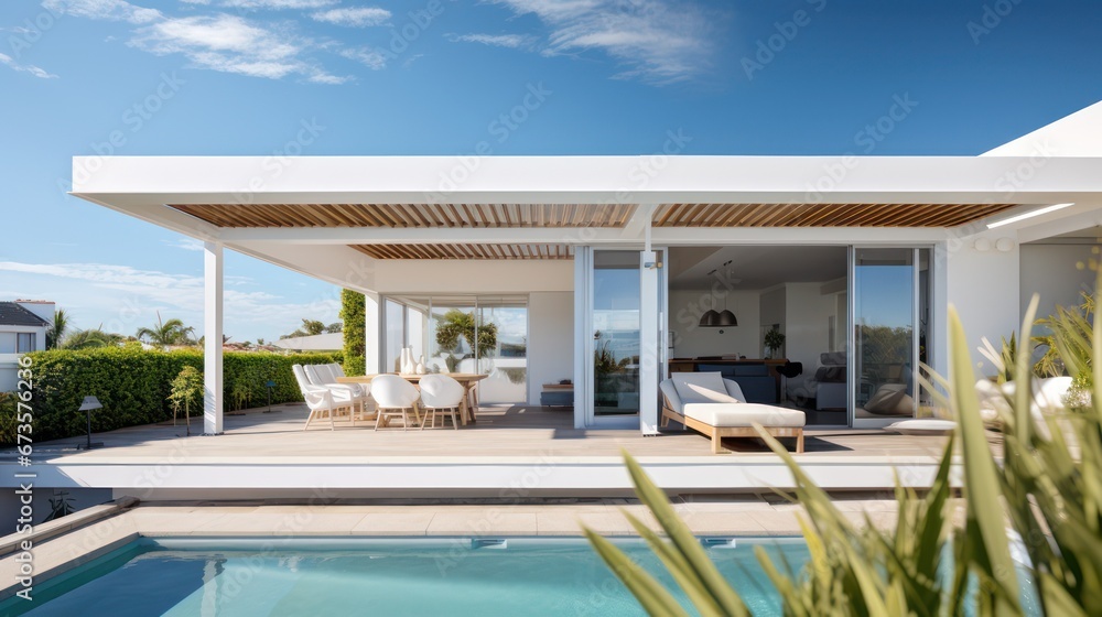 Fototapeta premium Modern Contemporary style houses with outdoor swimming pool