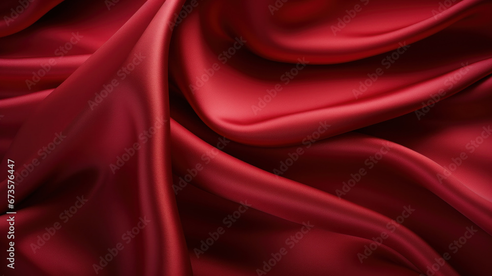 Obraz premium Dark red silk texture with soft waves