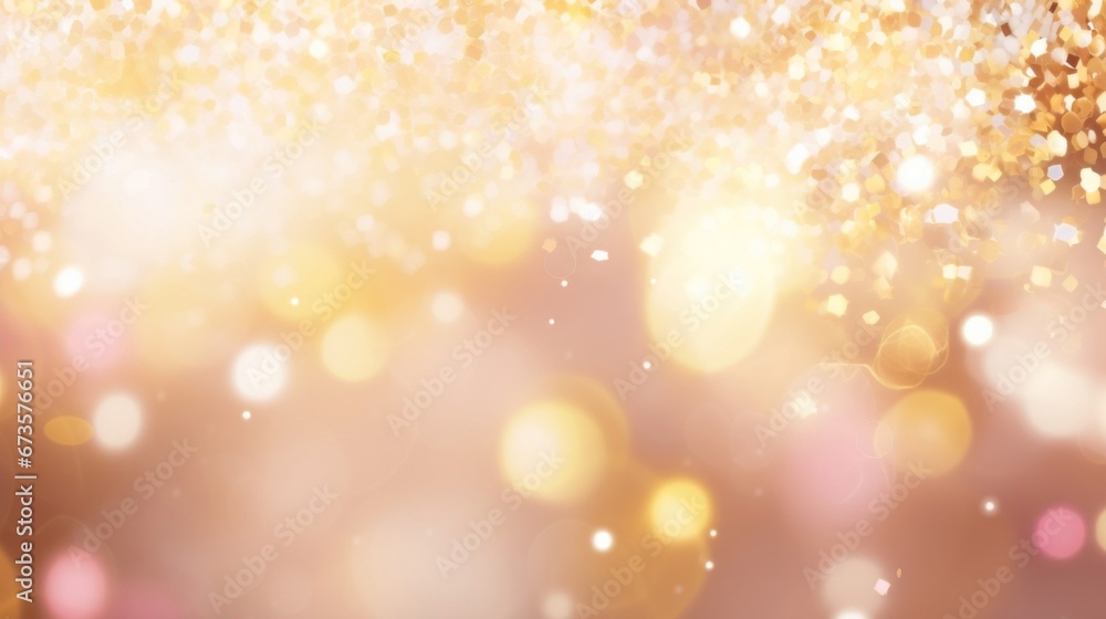 Fototapeta premium Festive and light pastel soft pink and gold confetti party favors