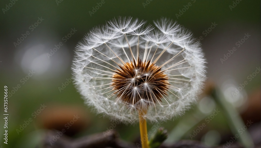 Close-Up of a Dandelion in Stunning Detail. Generative AI Close-Up of a Dandelion in Stunning Detail. Generative AI