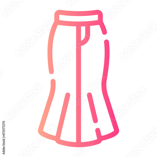long skirt Line Gradient Icon