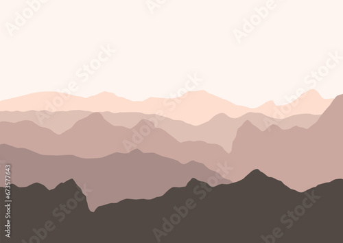 Landscape with mountains. Vector illustration in flat style. © Fajarhidayah11