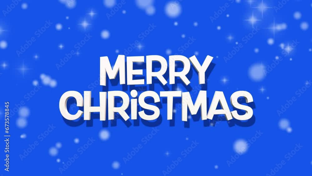 Merry Christmas message with snowfall Merry Christmas message with snowfall