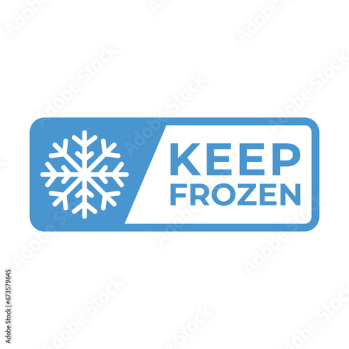 Keep frozen label and badges for product. Sticker with snowflake vector illustration.