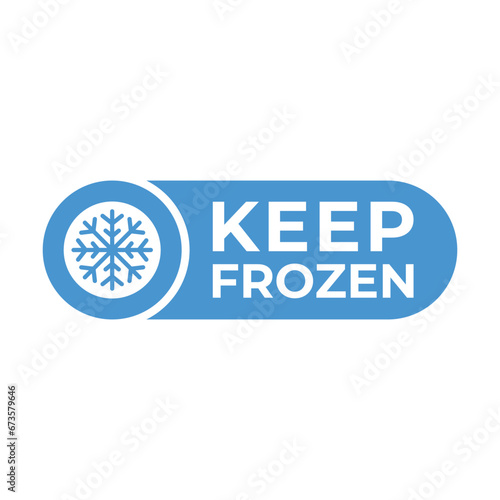 Keep frozen label and badges for product. Sticker with snowflake vector illustration.