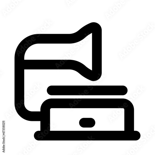 phonograph line icon