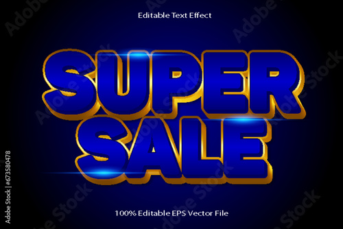 Super Sale Editable Text Effect Emboss Cartoon Gradient Style