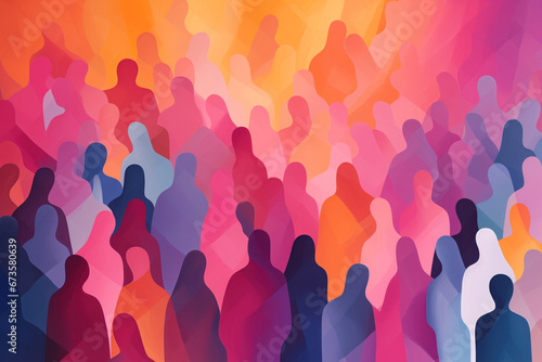 An abstract illustration of a crowd of people