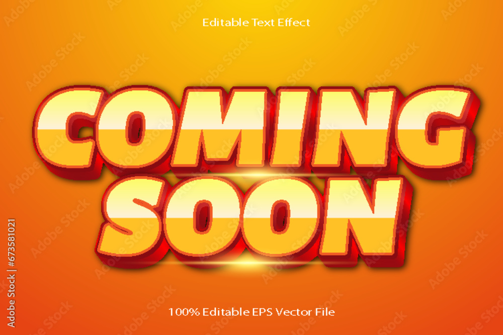 Coming Soon Editable Text Effect Emboss Cartoon Gradient Style Coming Soon Editable Text Effect Emboss Cartoon Gradient Style