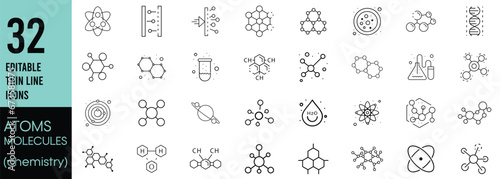 Molecule and atom set icon template color editable. Molecule pack symbol vector illustration for graphic and web design. photo