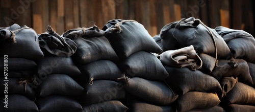 Sacks filled with charcoal are utilized as a source of energy in Asian regions