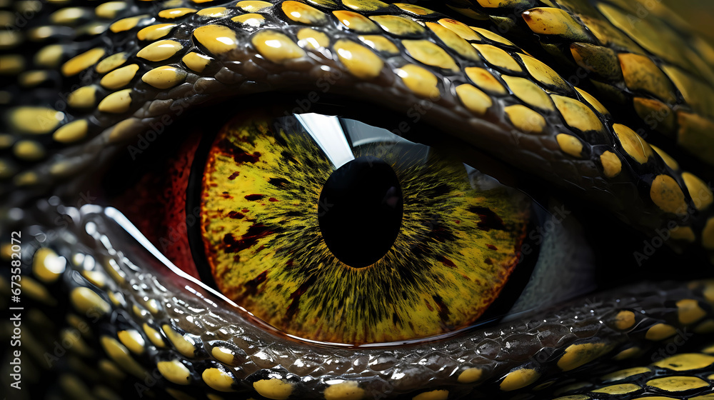 A snake's eye with mesmerizing scales
