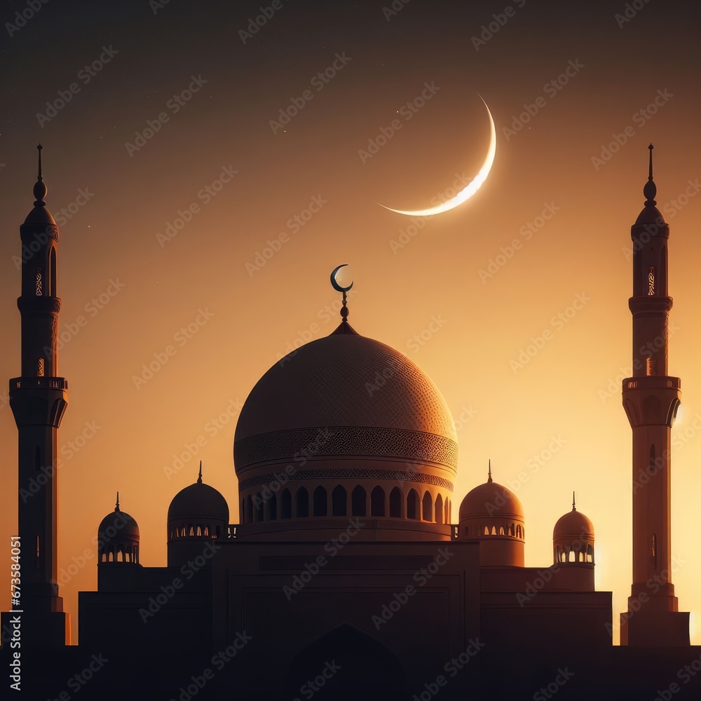 An image inspired by the mosque and the crescent moon