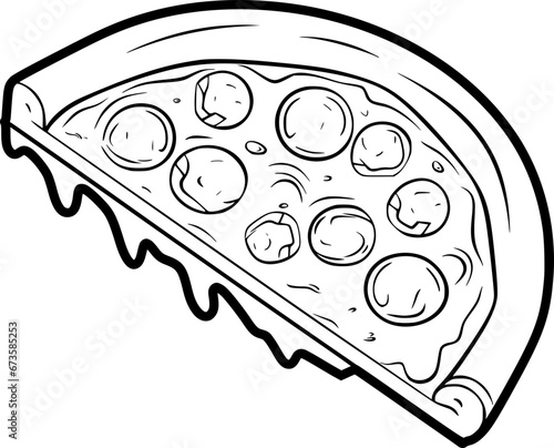 outline illustration of slice pizza 