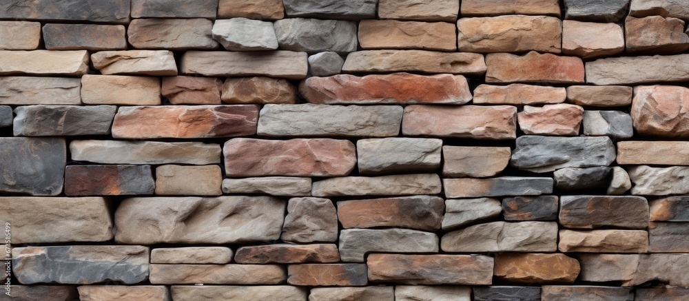 The stone wall serves as a captivating backdrop enhancing both the aesthetic appeal and tactile experience