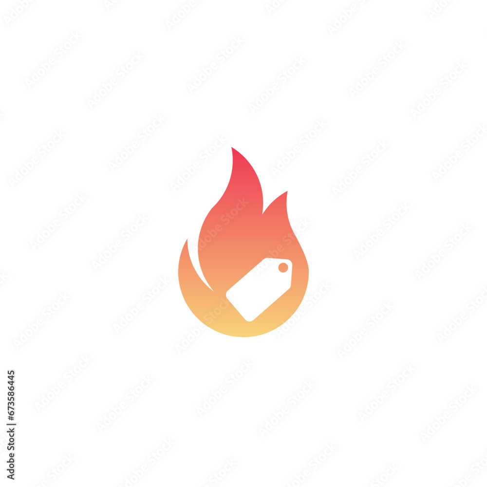 Hot sale logo banner icon. Fire flame effects for store and shop online. Hot sale logo banner icon. Fire flame effects for store and shop online.