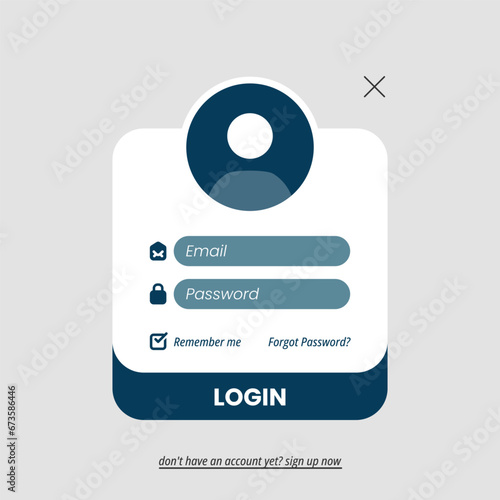 login form template pop up concept illustration flat design vector. modern graphic element for landing page ui, infographic, icon