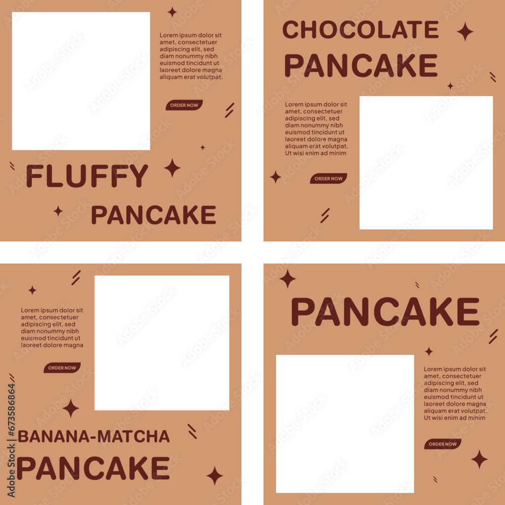 Obraz premium delicious pancake template set