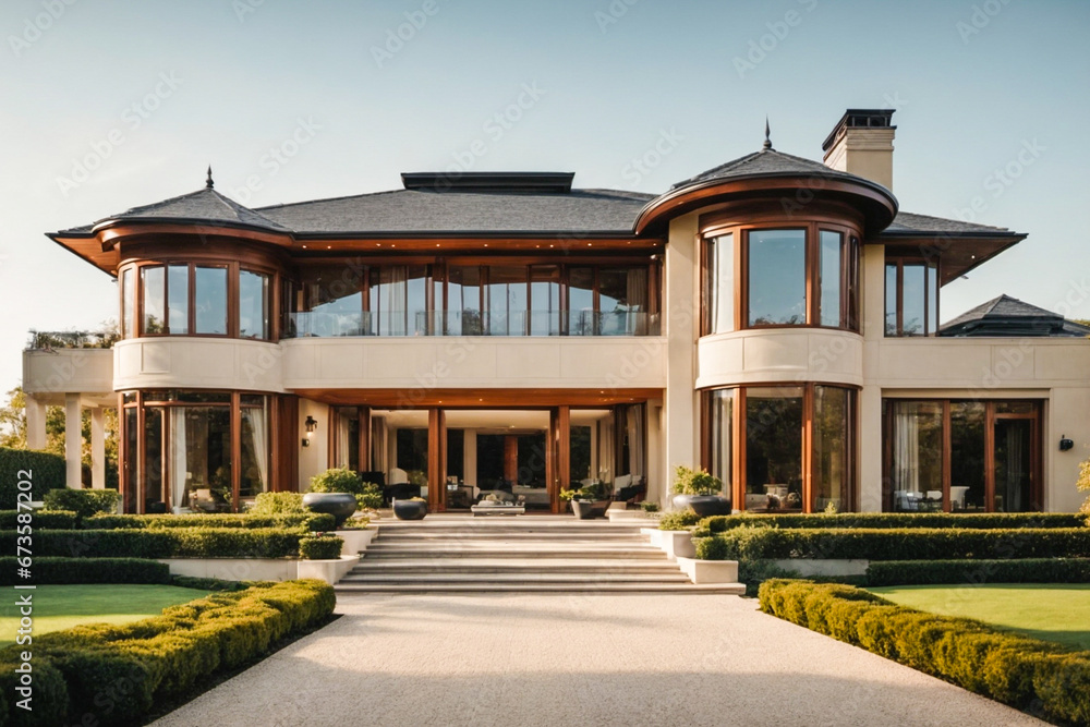 Fototapeta premium Big beautiful house exterior