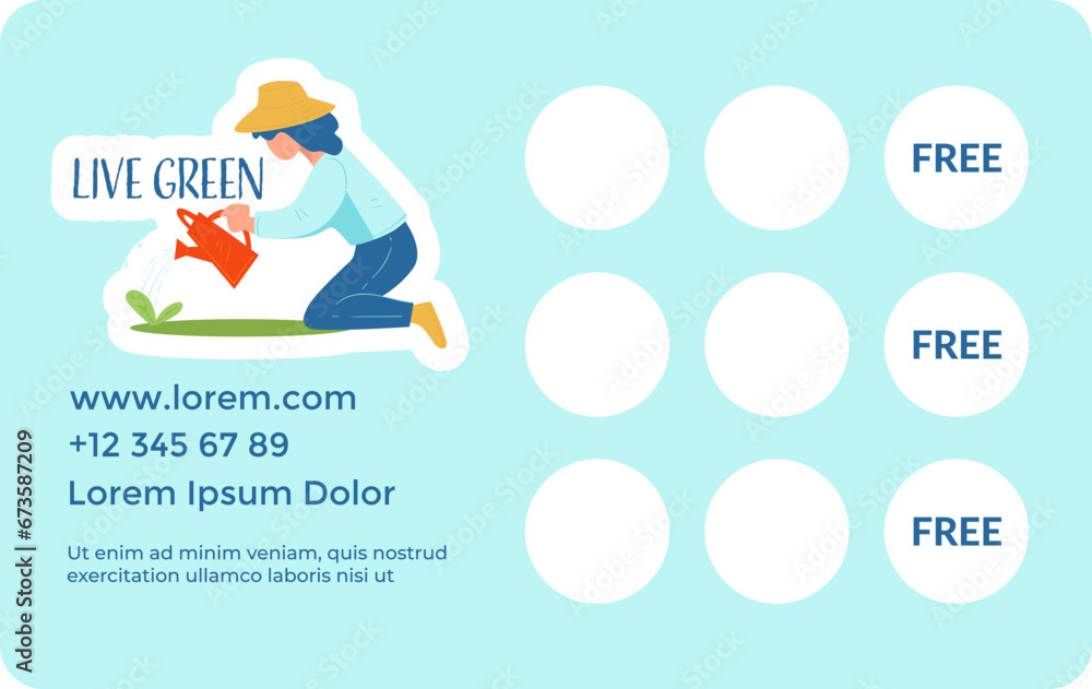 Fototapeta premium Live green, loyalty card for eco friendly store
