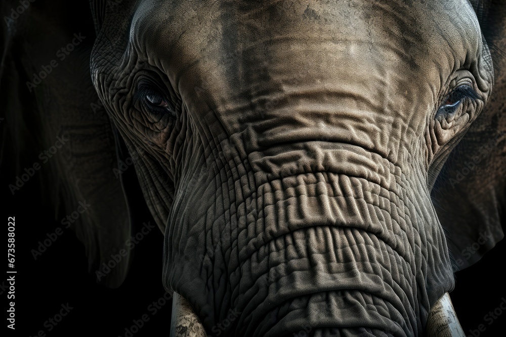 Fototapeta premium Close up of elephant. Wild African elephant close up
