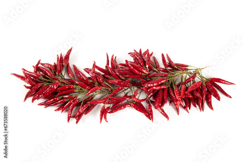 Konstfotografi A bunch of ripe red hot chili peppers isolated on white background