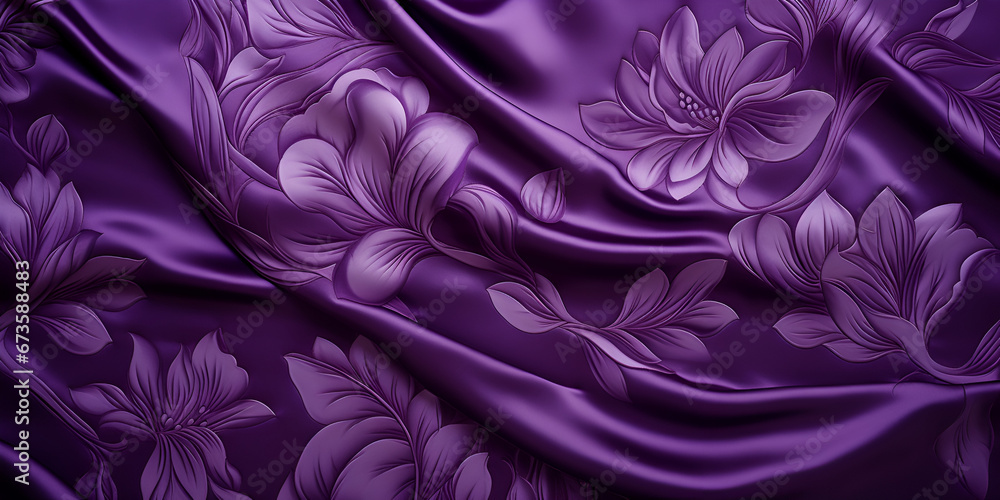 EggplantColored Satin Fabric for a Plush Interior.Texture Unveiled The Royal Drapery of Violet