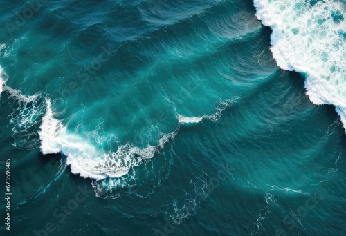 Bird’s eye view of deep sea waves creating a beautiful pattern. © Sohel