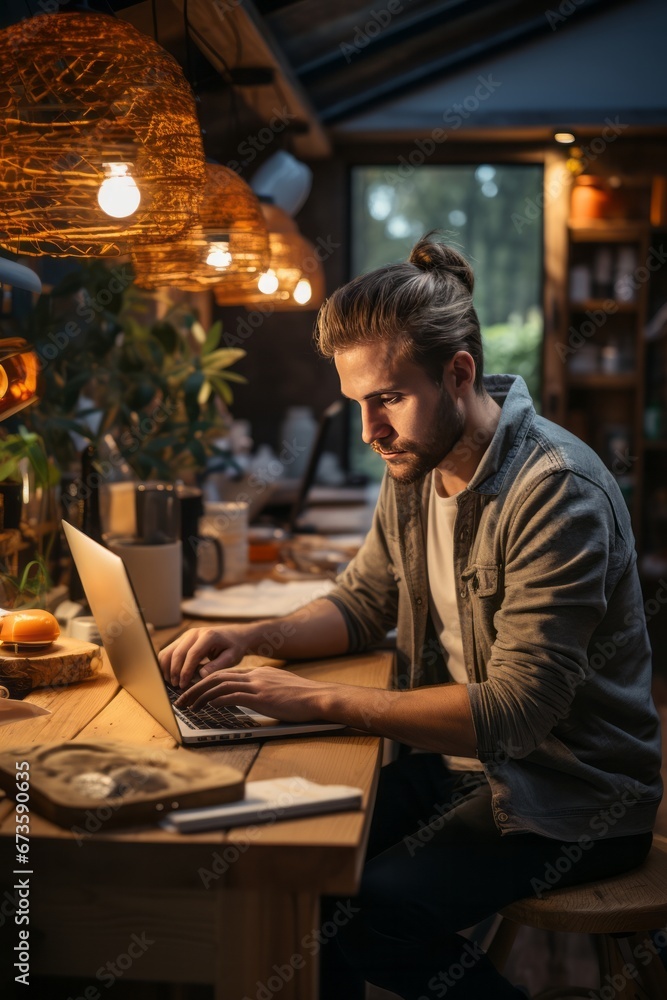 Person participating in a virtual networking session as part of a professional webinar, Generative AI Person participating in a virtual networking session as part of a professional webinar, Generative AI