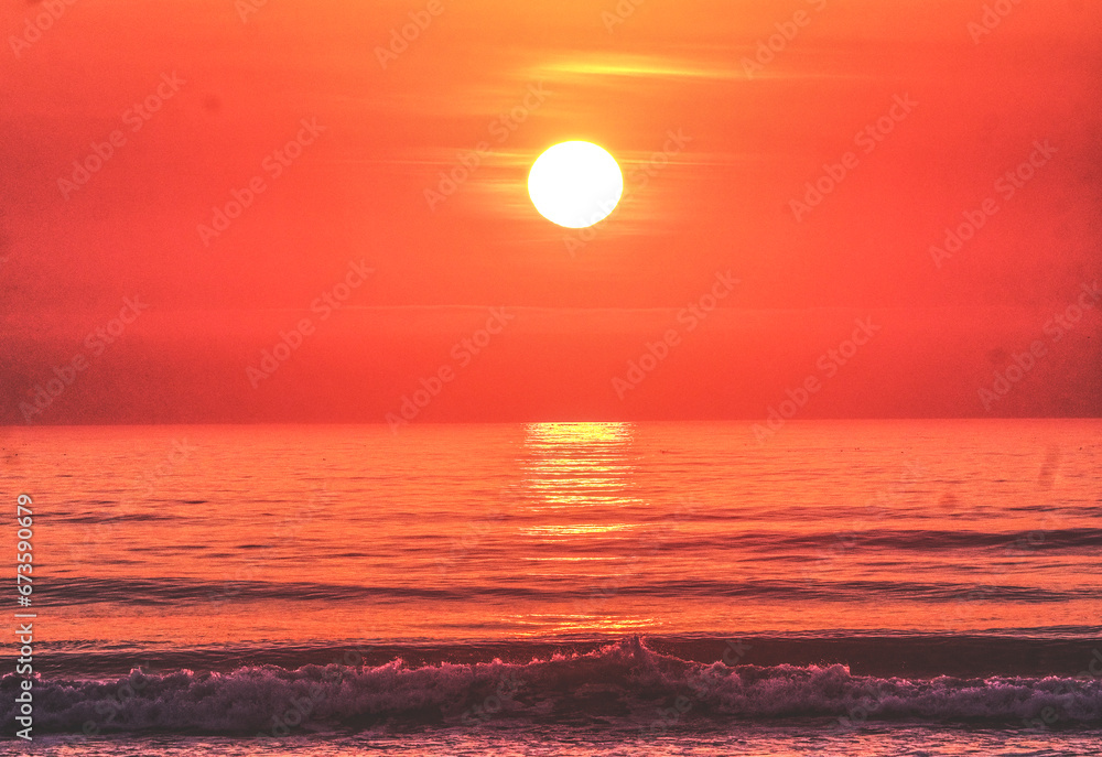 Sunset Over the Ocean 