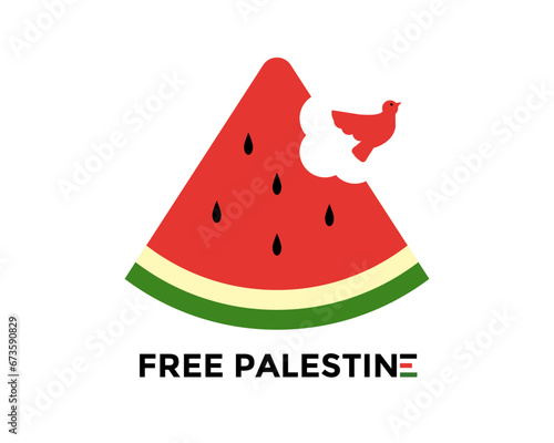 Watermelon For Support Freedom Of Palestine. Symbol Of Protest